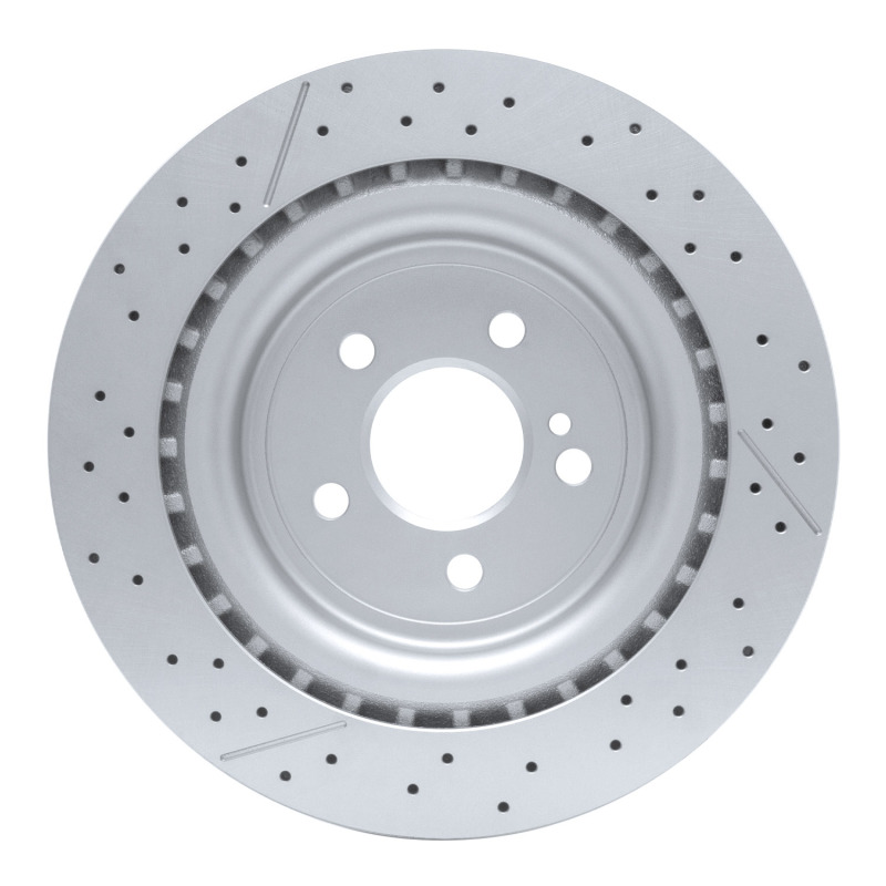 Mercedes-Benz GLA45 AMG Brake Rotor (1) - Rear - R1 Concepts - GeoSPEC Coated Rotor - Drilled & Slotted - `12-`20